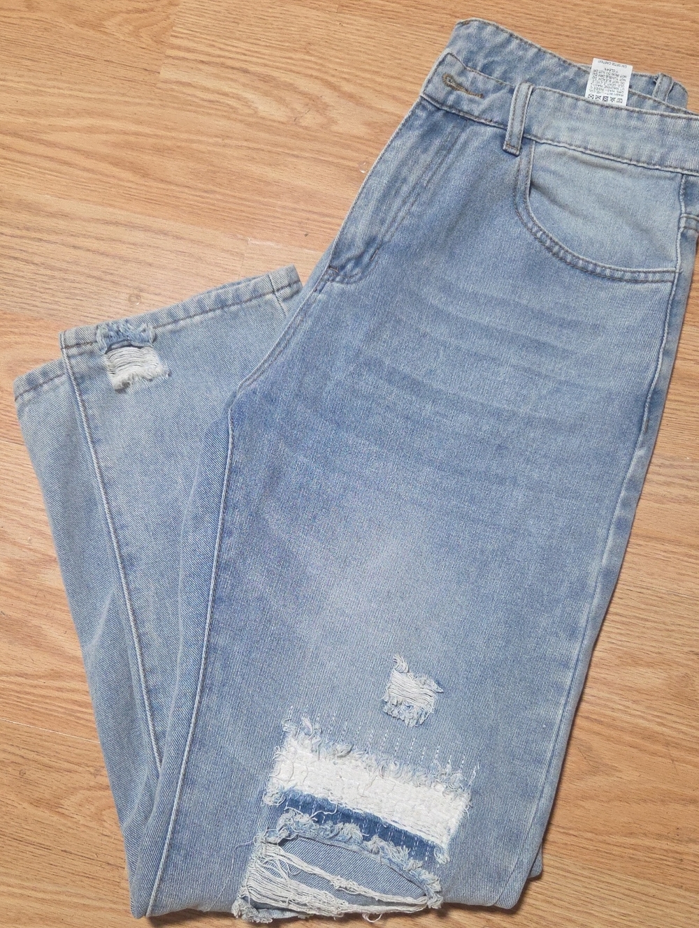 Manfinity Light Blue Distressed Women's Jeans Size M
